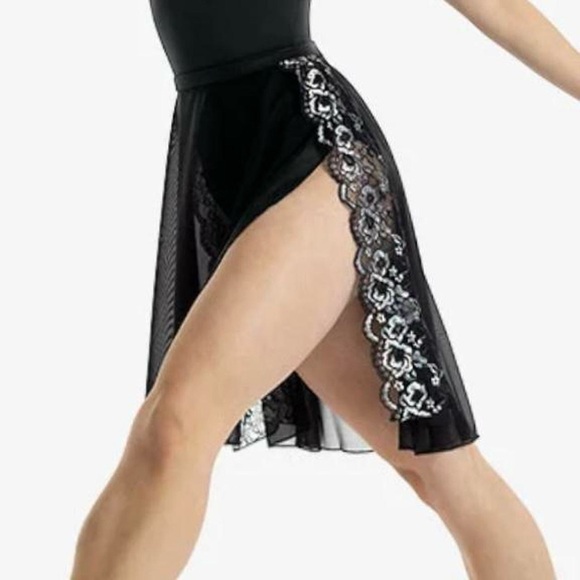 Black and White Asymmetrical Midi Wrap Skirt - Picture 1 of 7